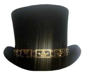 Master Mason Blue Lodge Hatband - Gold Jeweled - Bricks Masons