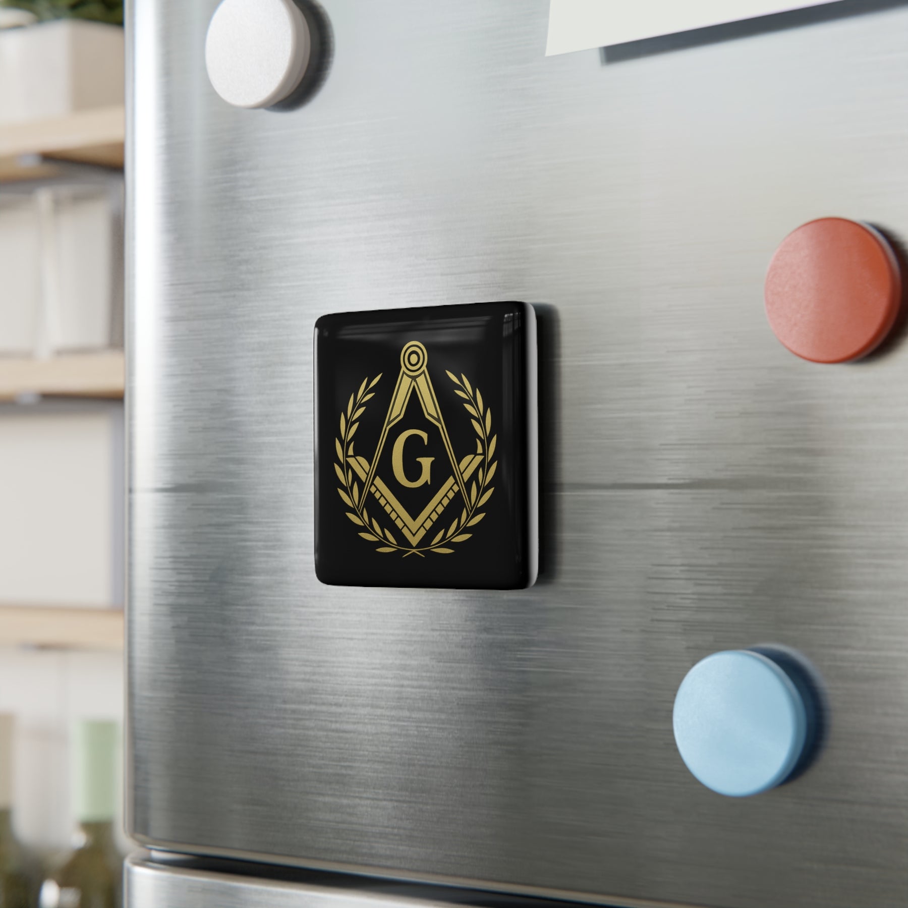 Master Mason Blue Lodge Magnet - Porcelain With Magnet - Bricks Masons