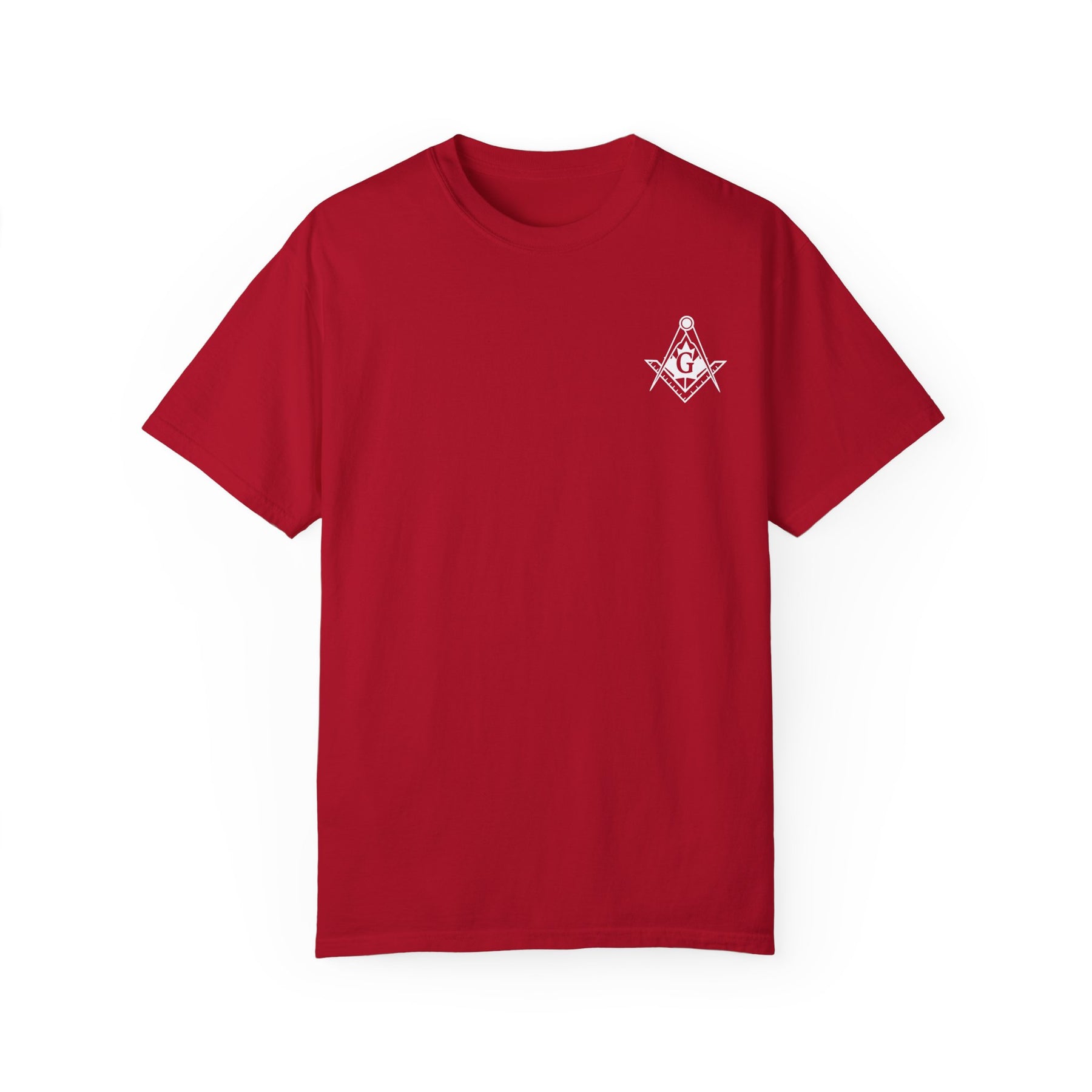 Master Mason Blue Lodge Canada Jurisdiction T-Shirt - Garment-Dyed Tee - Bricks Masons