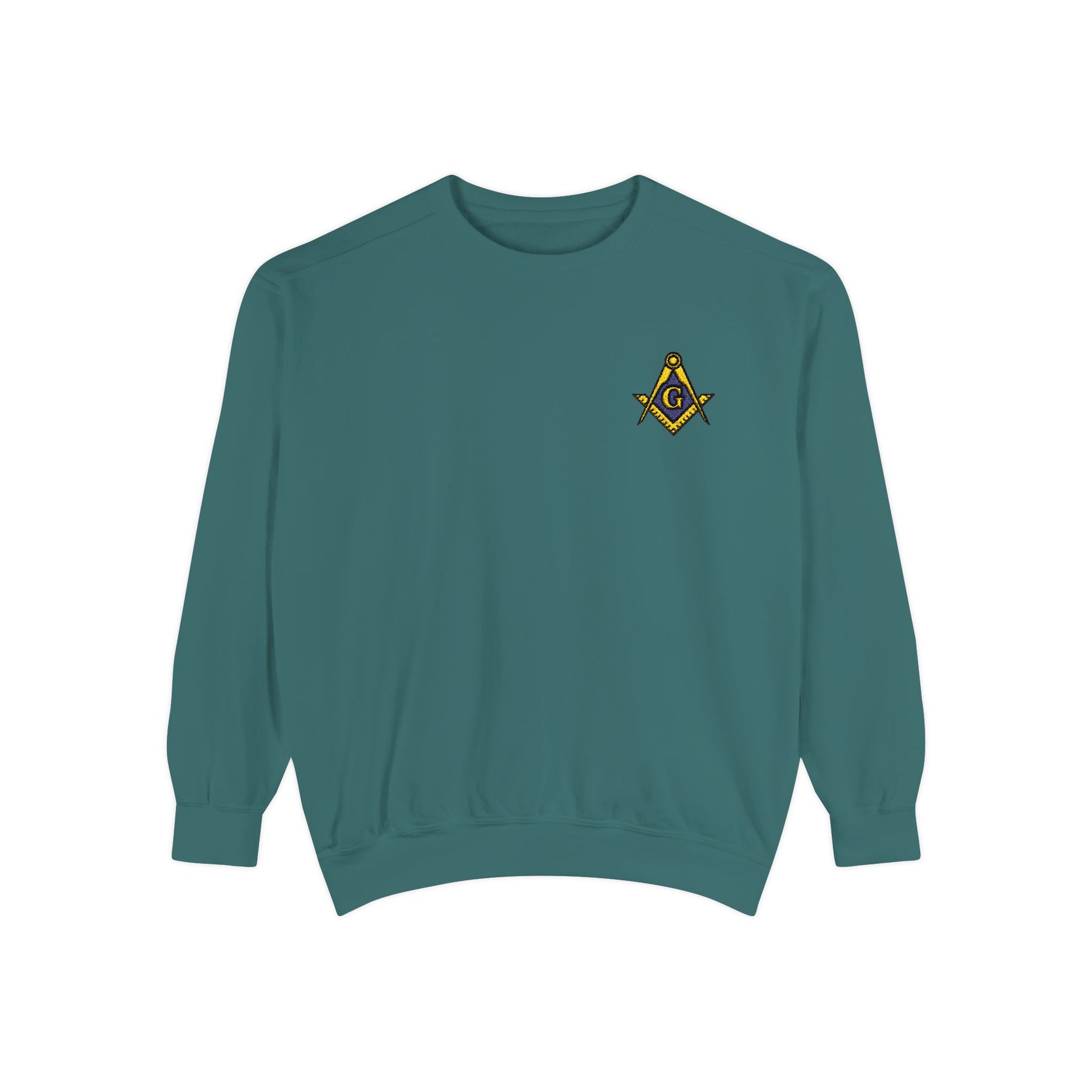 Master Mason Blue Lodge Sweatshirt - Embroidered Emblem Square & Compass G - Bricks Masons