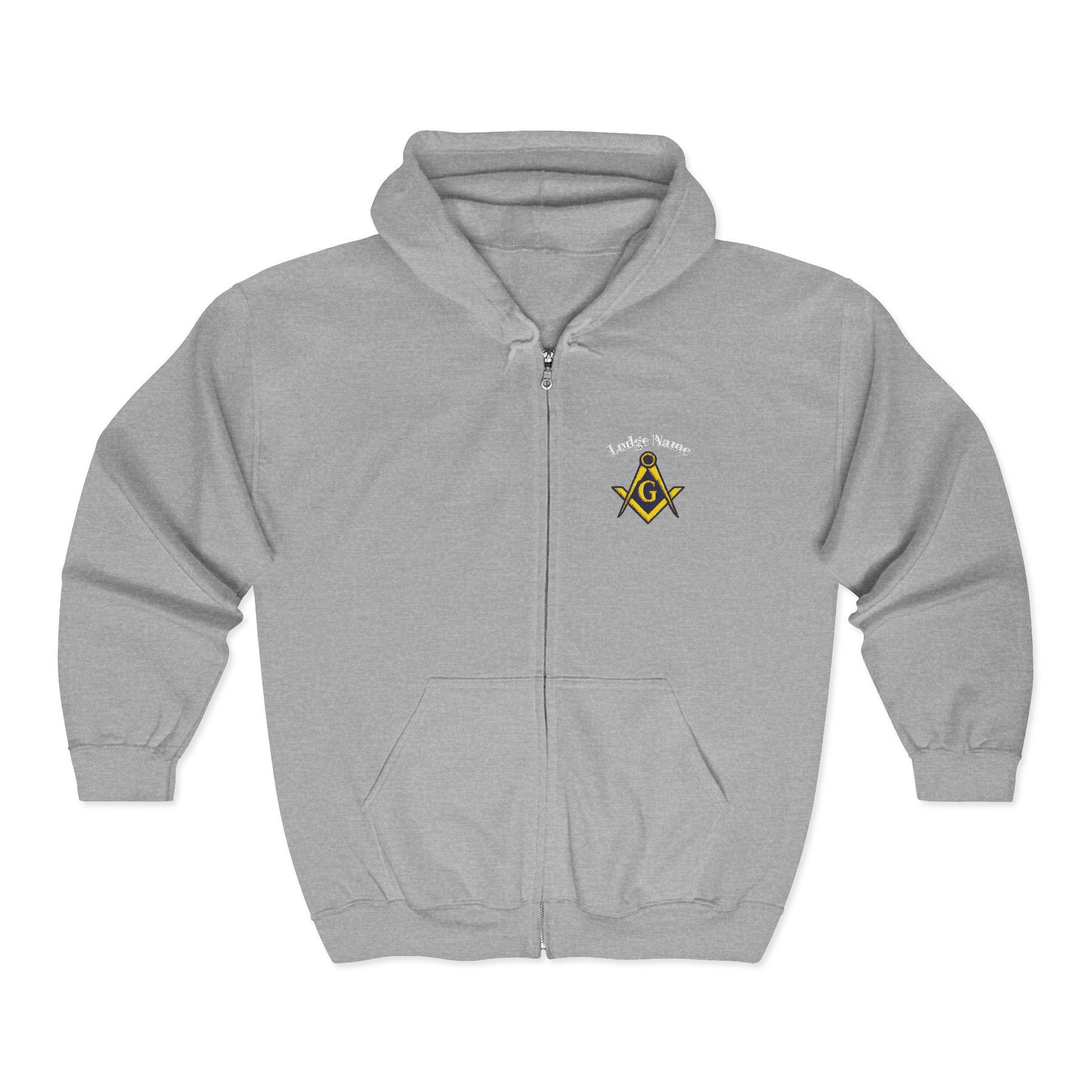 Master Mason Blue Lodge Hoodie - Zip Up Jacket S&C G with Customization - Bricks Masons