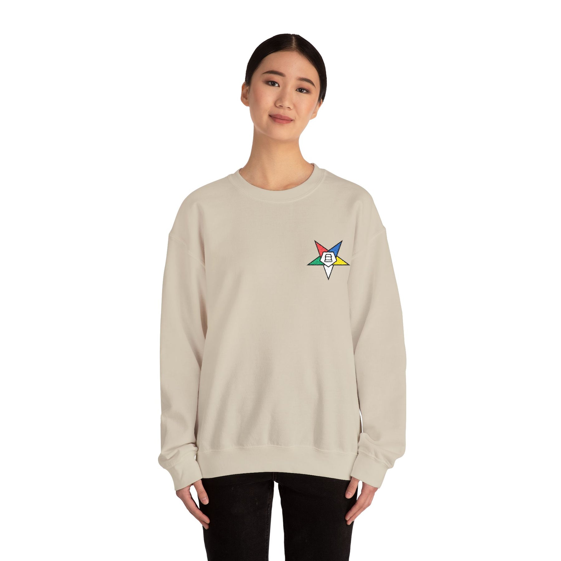 OES Sweatshirt - Crewneck Embroidered Emblem - Bricks Masons