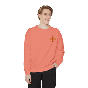 Red Cross of Constantine Sweatshirt - Embroidered Red Cross Insignia - Bricks Masons