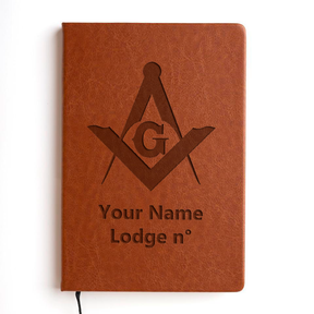 Master Mason Blue Lodge Journal - Brown Faux Leather