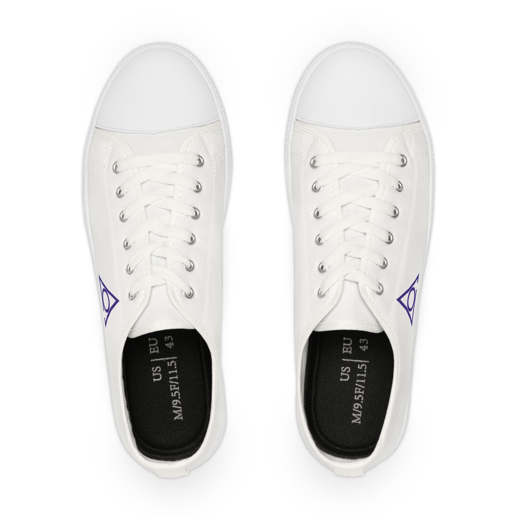 LOCOP Sneaker - Low Top Sneaker Black & White Purple Emblem - Bricks Masons