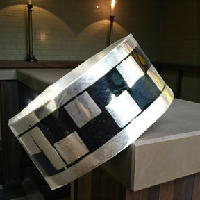 Masonic Checkerboard Floor Ring in Silver, Masonry Art. 81 - Bricks Masons