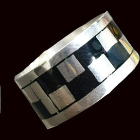 Masonic Checkerboard Floor Ring in Silver, Masonry Art. 81 - Bricks Masons