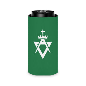 Allied Masonic Degrees Can Cooler - Green & White Polyester Exterior - Bricks Masons