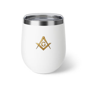 Master Mason Blue Lodge Vacuum Cup - Golden Square & Compasses with G - Bricks Masons