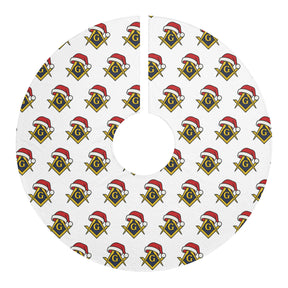 Master Mason Blue Lodge Christmas Tree Skirt - Golden Square & Compass with G - Bricks Masons