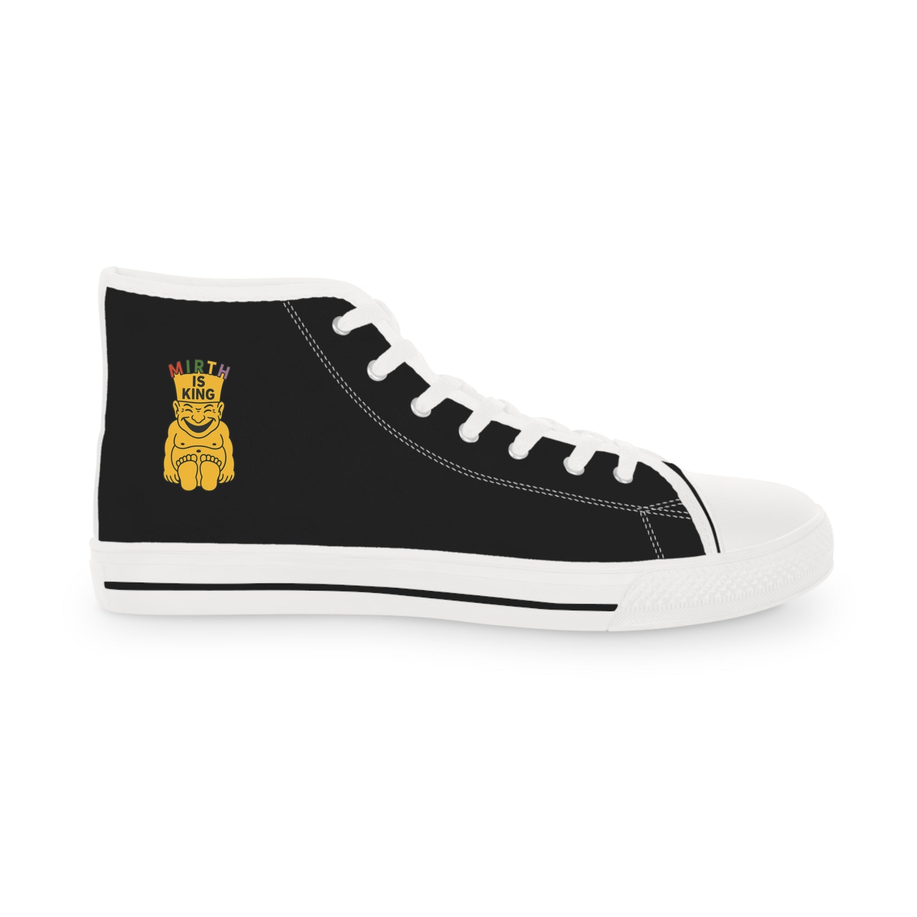 Royal Order of Jesters Sneaker - High Top Black & White Mirth is King - Bricks Masons