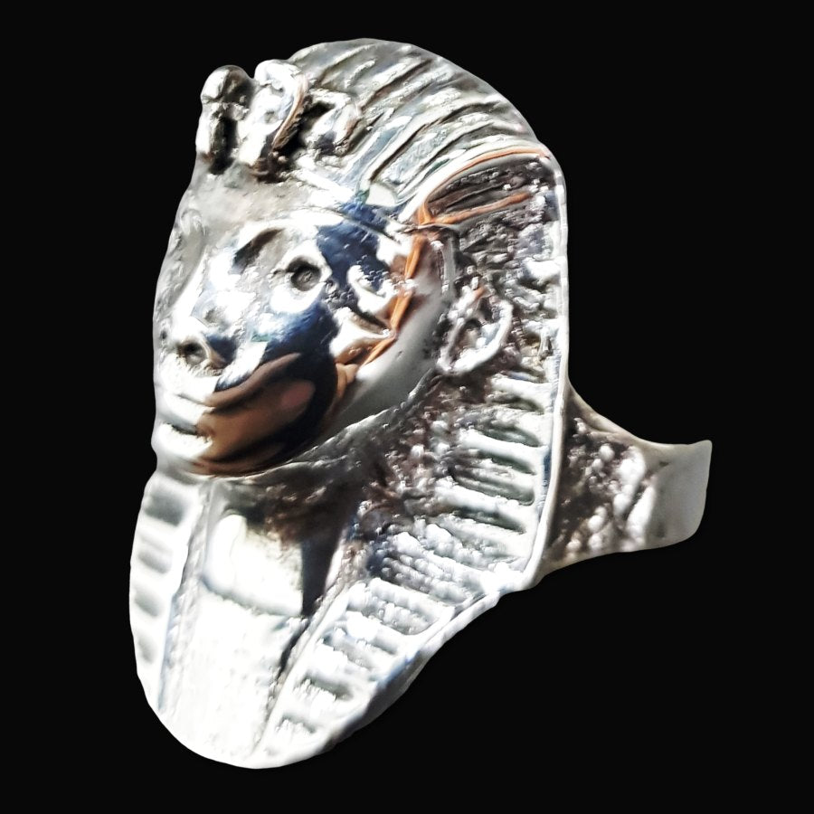 Pharaoh Tutankhamun Ring in Silver 3 x 2 cm 13 g Art 860 - Bricks Masons