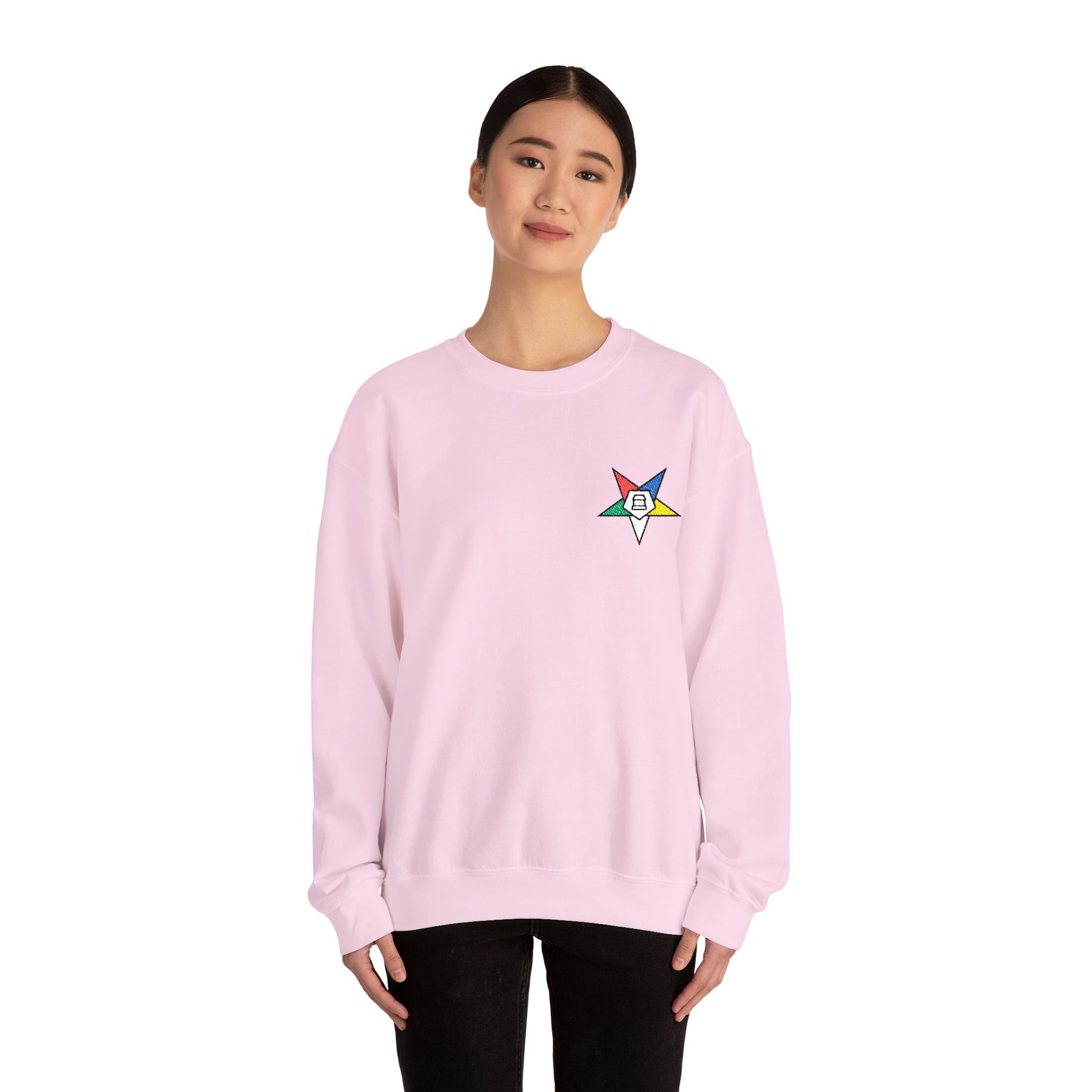 OES Sweatshirt - Crewneck Embroidered Emblem - Bricks Masons