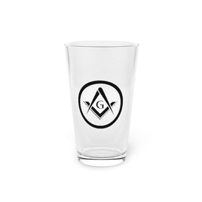 Master Mason Blue Lodge Pint Glass - 16oz Square & Compass G