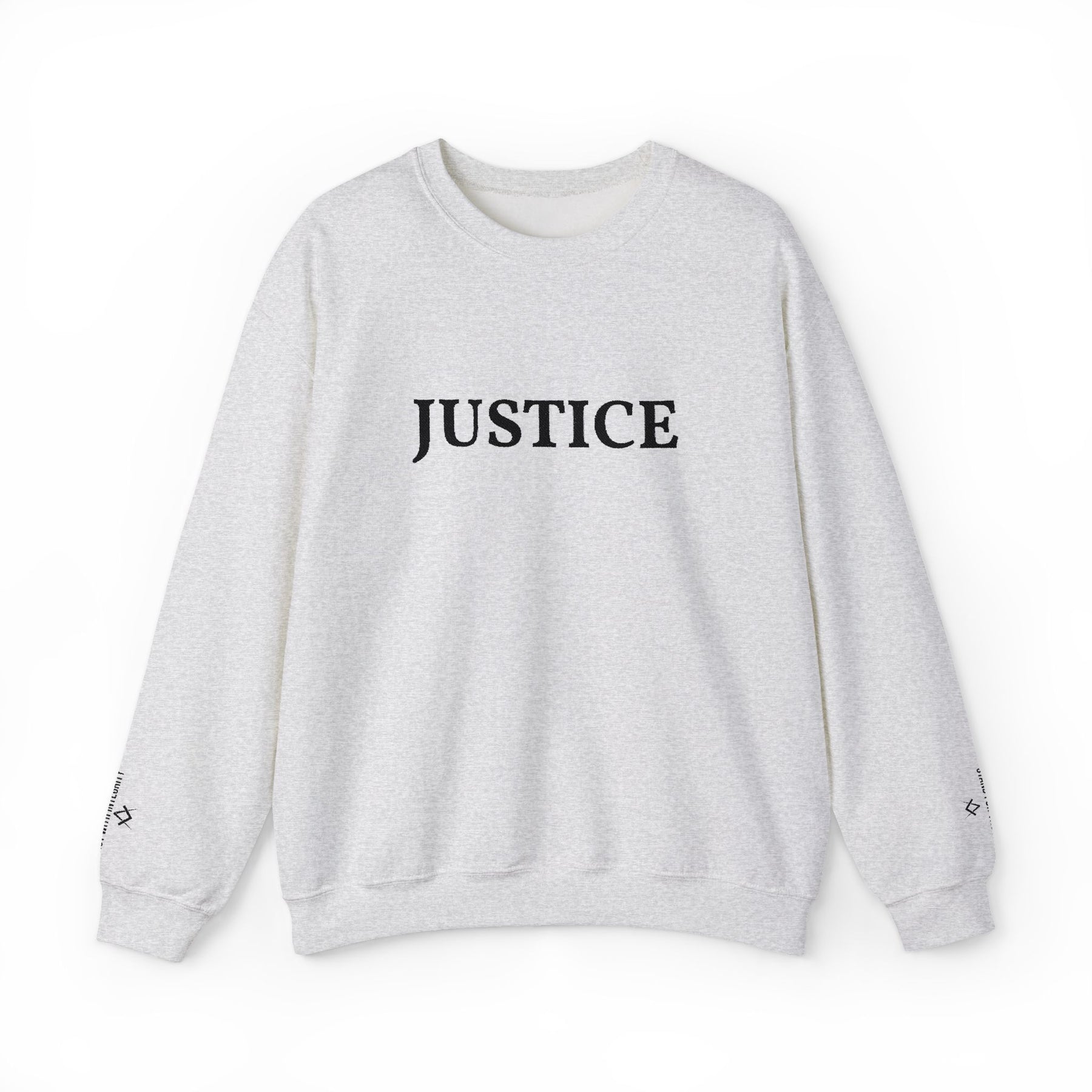 Entered Apprentice Blue Lodge Sweatshirt - Justice Front & Sleeves Embroidery - Bricks Masons