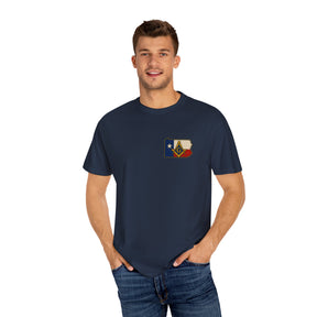 Master Mason Blue Lodge T-Shirt - Garment-Dyed Pennsylvania Mason - Bricks Masons