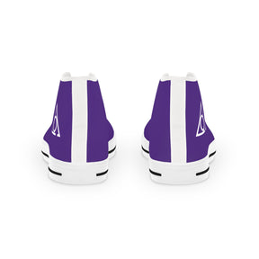 LOCOP Sneaker - High Top Black & White Purple Canvas White Emblem - Bricks Masons