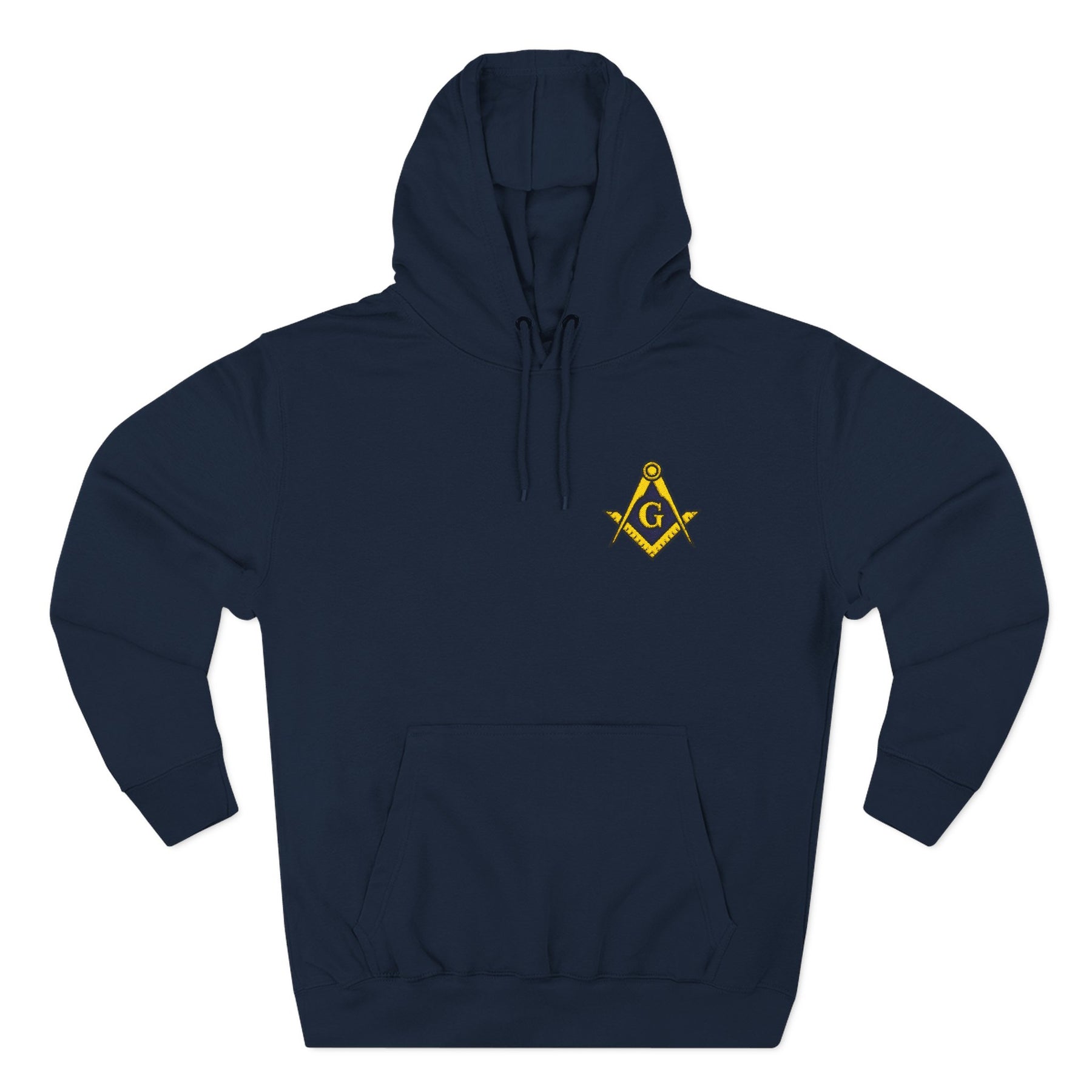 Master Mason Blue Lodge Hoodie - Three-Panel Fleece Embroidered S&C with G - Bricks Masons
