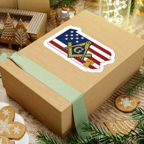 Master Mason Blue Lodge Sticker Decal - Kiss-Cut Pennsylvania With Liberty Bell - Bricks Masons