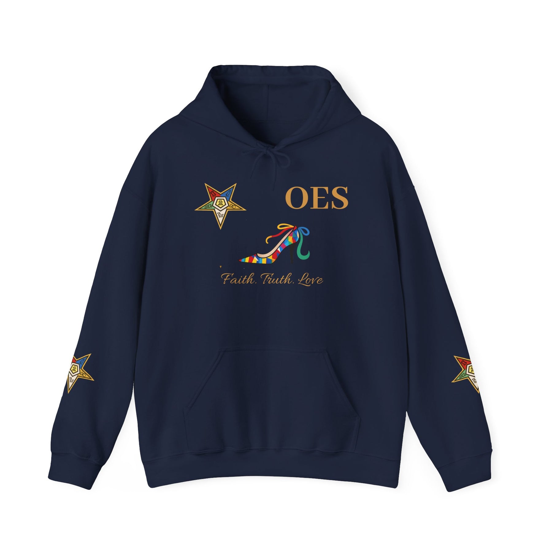 OES Hoodie - Faith Truth & Love with The Colorful Eastern Star - Bricks Masons