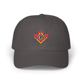 Master Mason Blue Lodge Canada Jurisdiction Baseball Cap - Red Maple Leaf S&C - Bricks Masons