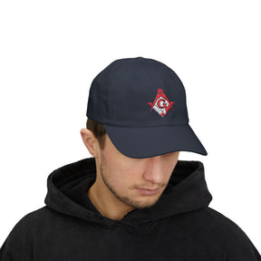 Master Mason Blue Lodge Canada Jurisdiction Baseball Cap - Red & White Square & Compass G - Bricks Masons