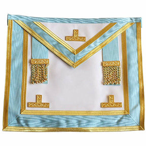 Worshipful Master Past Master Blue Lodge Canada Regulation Apron - Sky Blue Moire