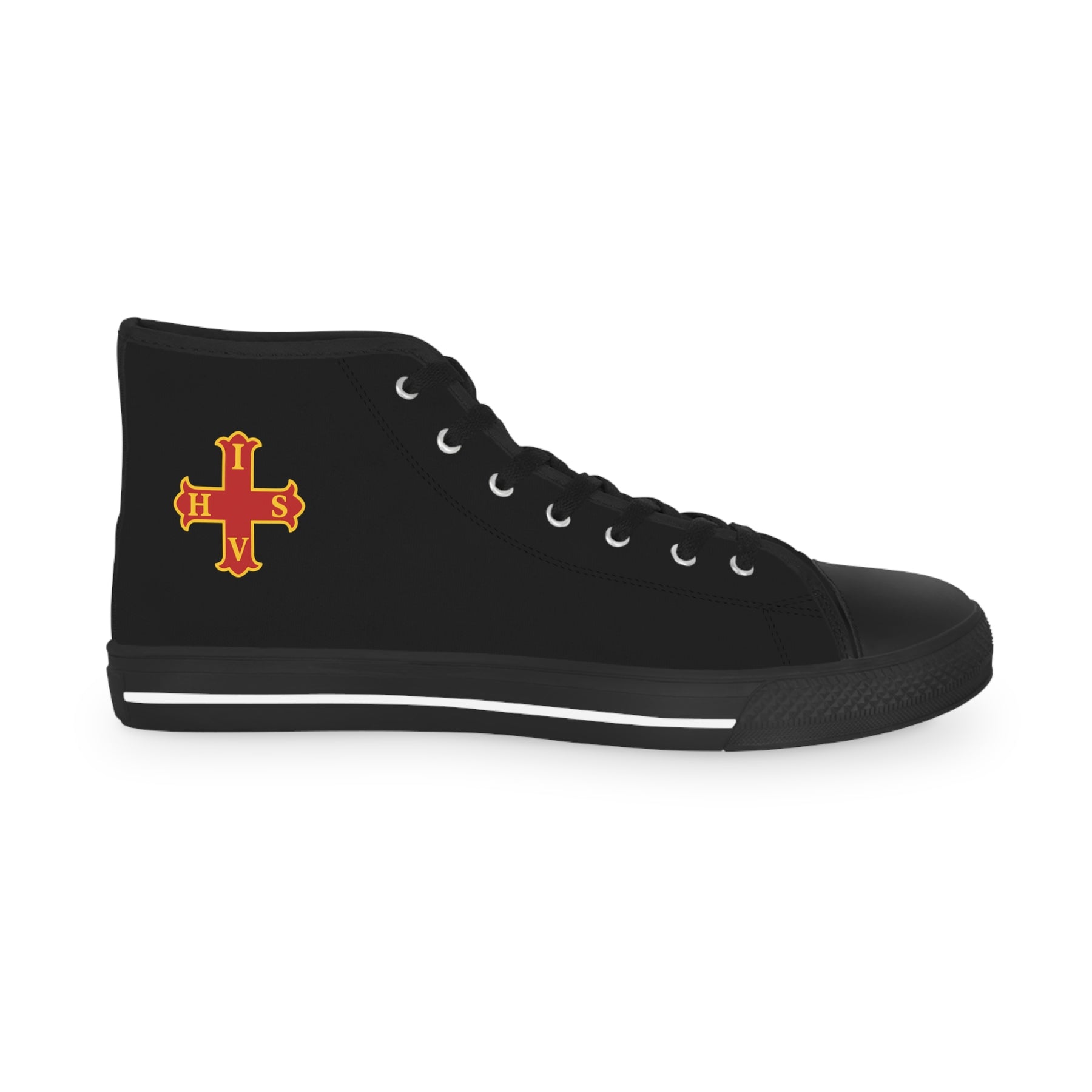 Red Cross of Constantine Sneaker - High Top Black & White - Bricks Masons