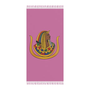 DOI Towel - Pink Polyester With Knotted Tassels Beach Cloth - Bricks Masons