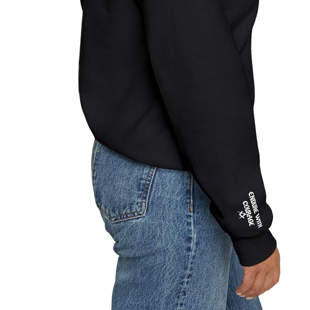 Master Mason Blue Lodge Sweatshirt - Fortitude Endure with Courage Square & Compass - Bricks Masons