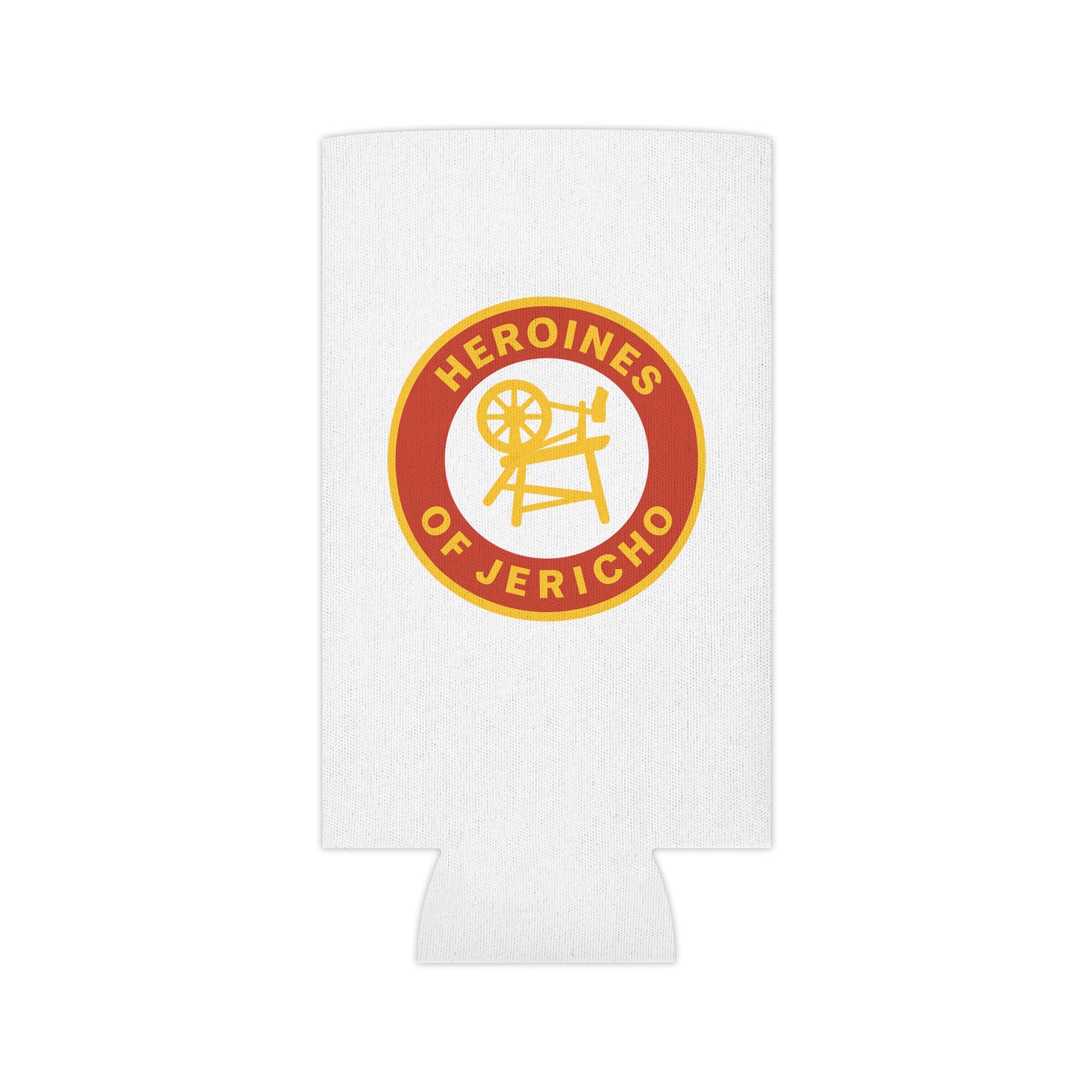 Heroines of Jericho Can Cooler - Red & Yellow Polyester Exterior - Bricks Masons