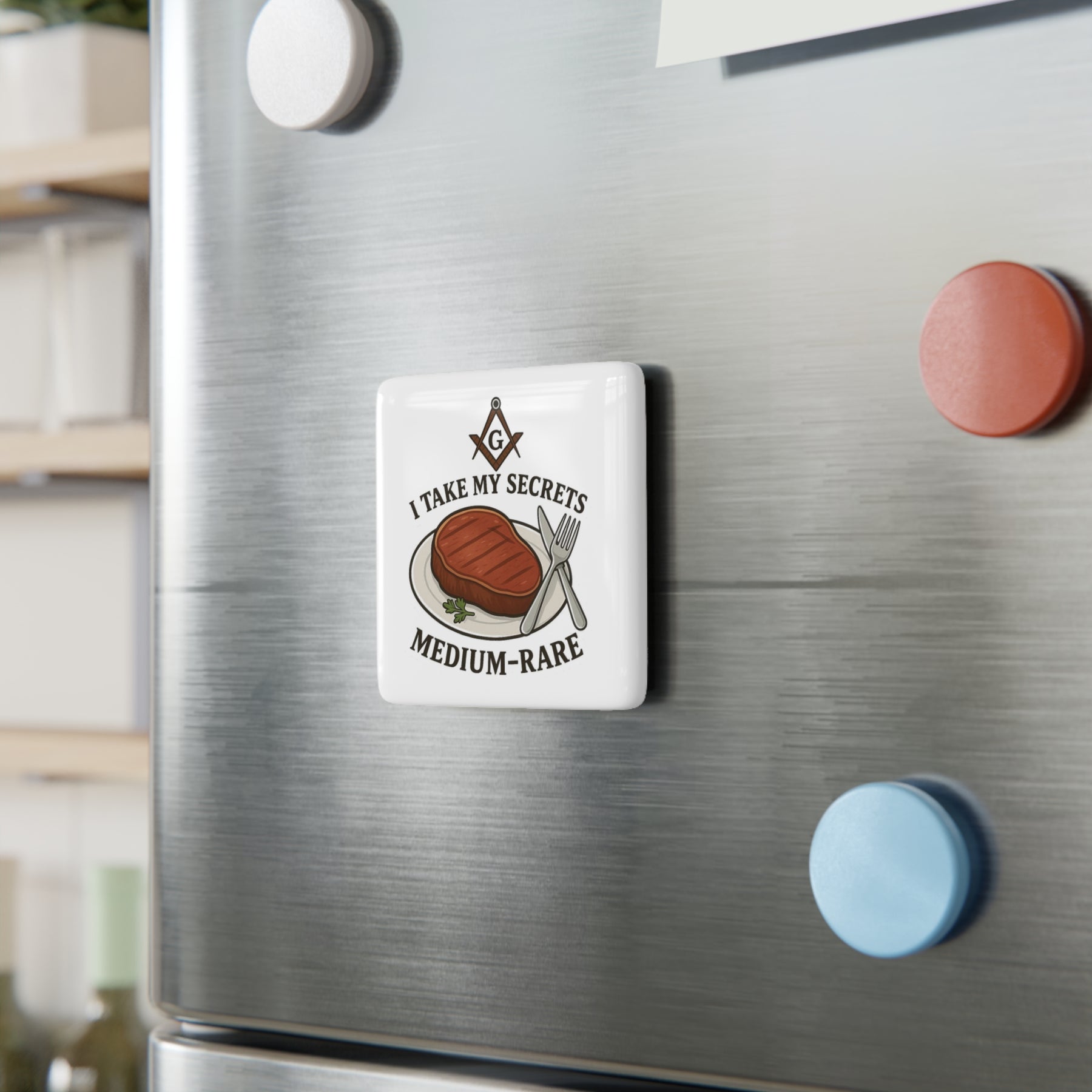 Master Mason Blue Lodge Magnet - Porcelain With Magnet - Bricks Masons