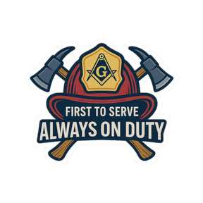 Master Mason Blue Lodge Sticker Decal – Firefighter Square & Compass G - Bricks Masons