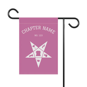 OES Yard Flag - Pink & White Star With Personalization - Bricks Masons