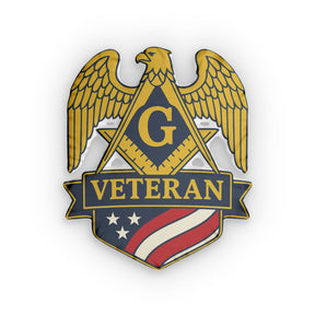 Master Mason Blue Lodge Pillow - Veteran Mason with Square & Compass G - Bricks Masons
