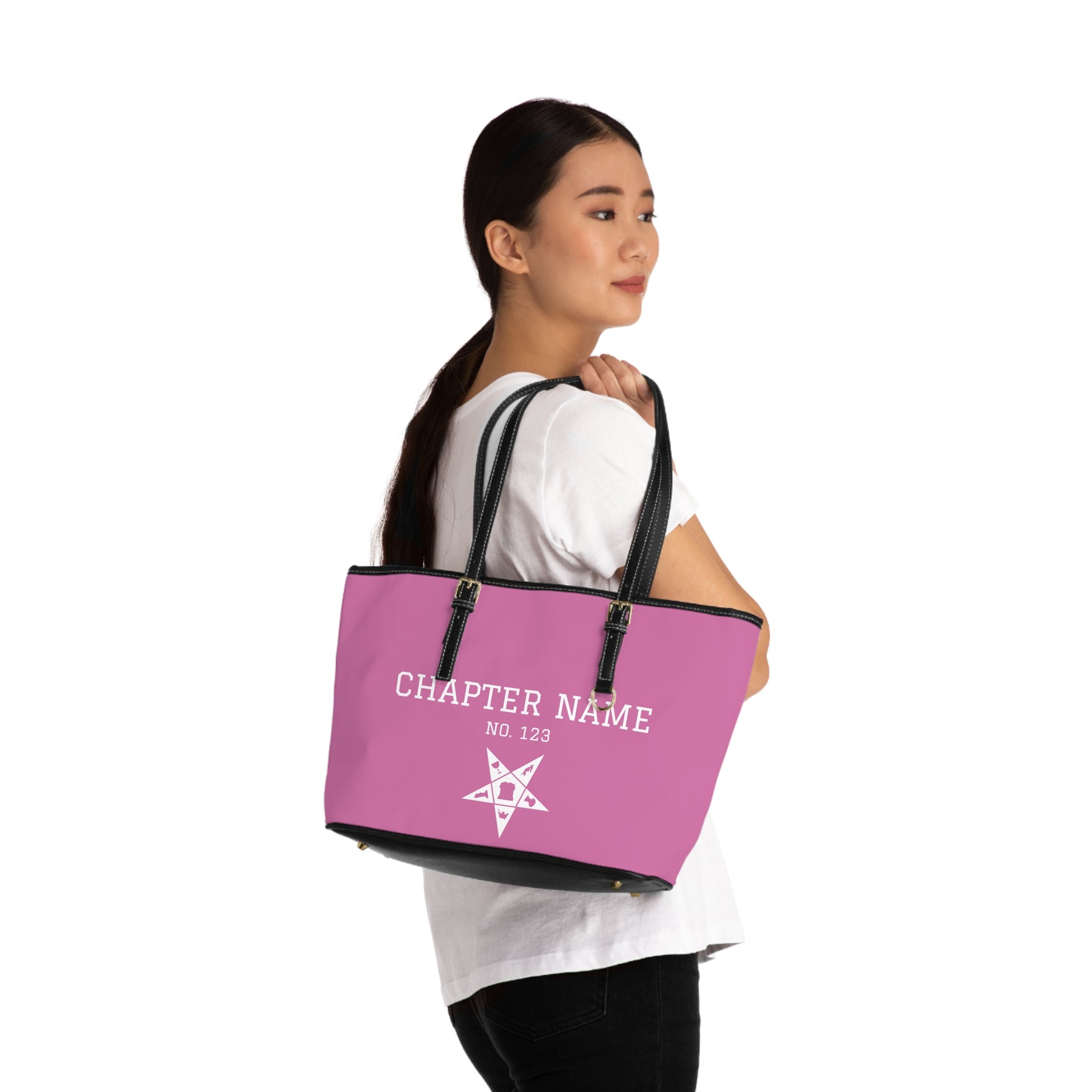 OES Handbag - Custsomizable Pink PU Leather - Bricks Masons