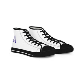 LOCOP Sneaker - High Top Black & White Purple Emblem - Bricks Masons