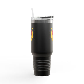 GROTTO Ringneck Tumbler - Black Stainless Steel & Insulated 40oz - Bricks Masons