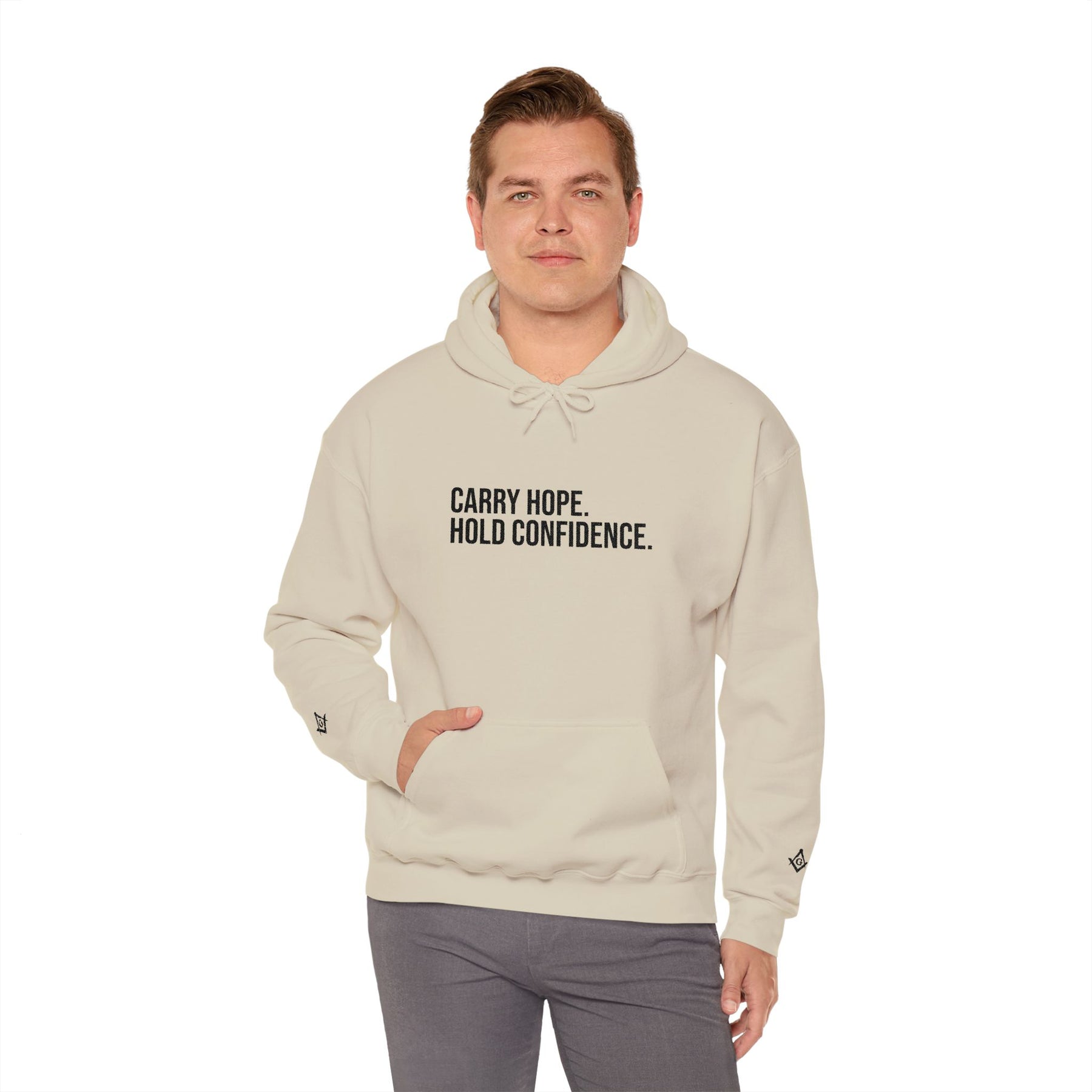 Master Mason Blue Lodge Hoodie - Carry Hope Hold Confidence - Bricks Masons