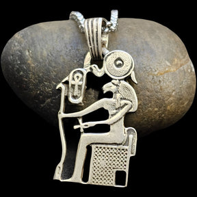 Egyptian Goddess Sekhmet Pendant in Silver 4.5 x 2 cm 8 g Art 989 - Bricks Masons