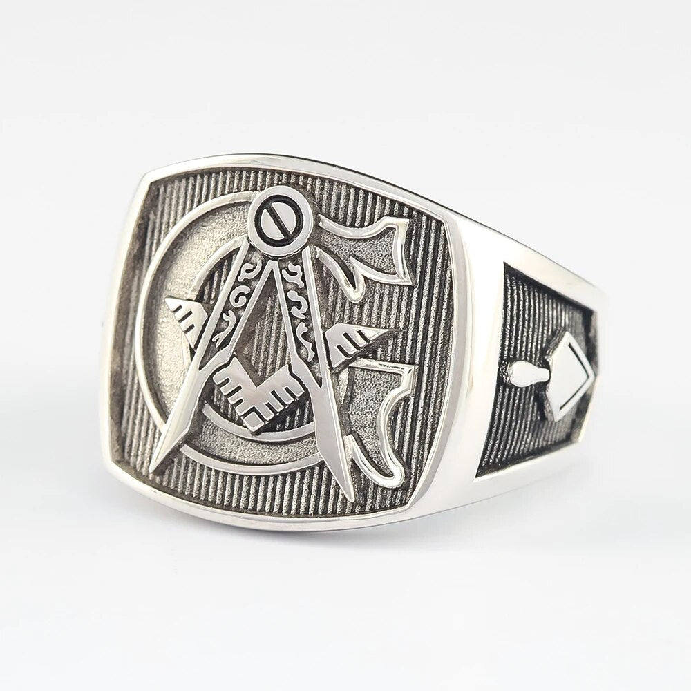 Master Mason Blue Lodge Ring - 925 Sterling Silver (16gr) - Bricks Masons