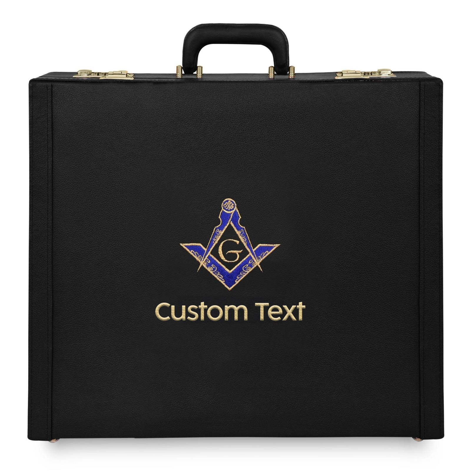 Master Mason Blue Lodge Apron Case - Blue & Gold Square & Compass G Various Sizes & Materials - Bricks Masons