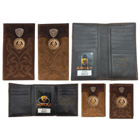 Master Mason Blue Lodge Wallet - Gold Square & Compass Ariat - Bricks Masons