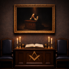 Masonic Canvas - The Master at Prayer - Bricks Masons