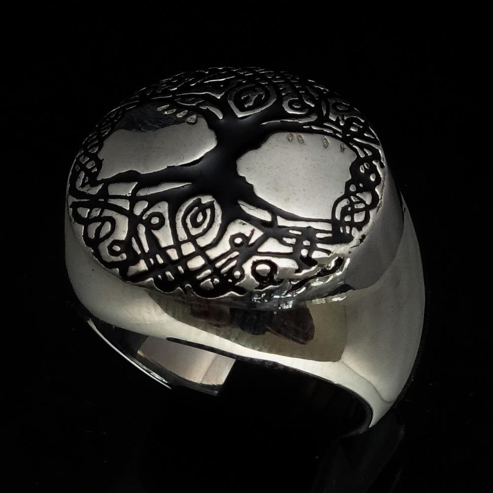 Ancient Israel Ring - Tree of Life Black Sterling Silver