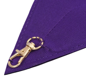 Grand Master Blue Lodge Chain Collar - Gold Plated Chain Purple Velvet - Bricks Masons