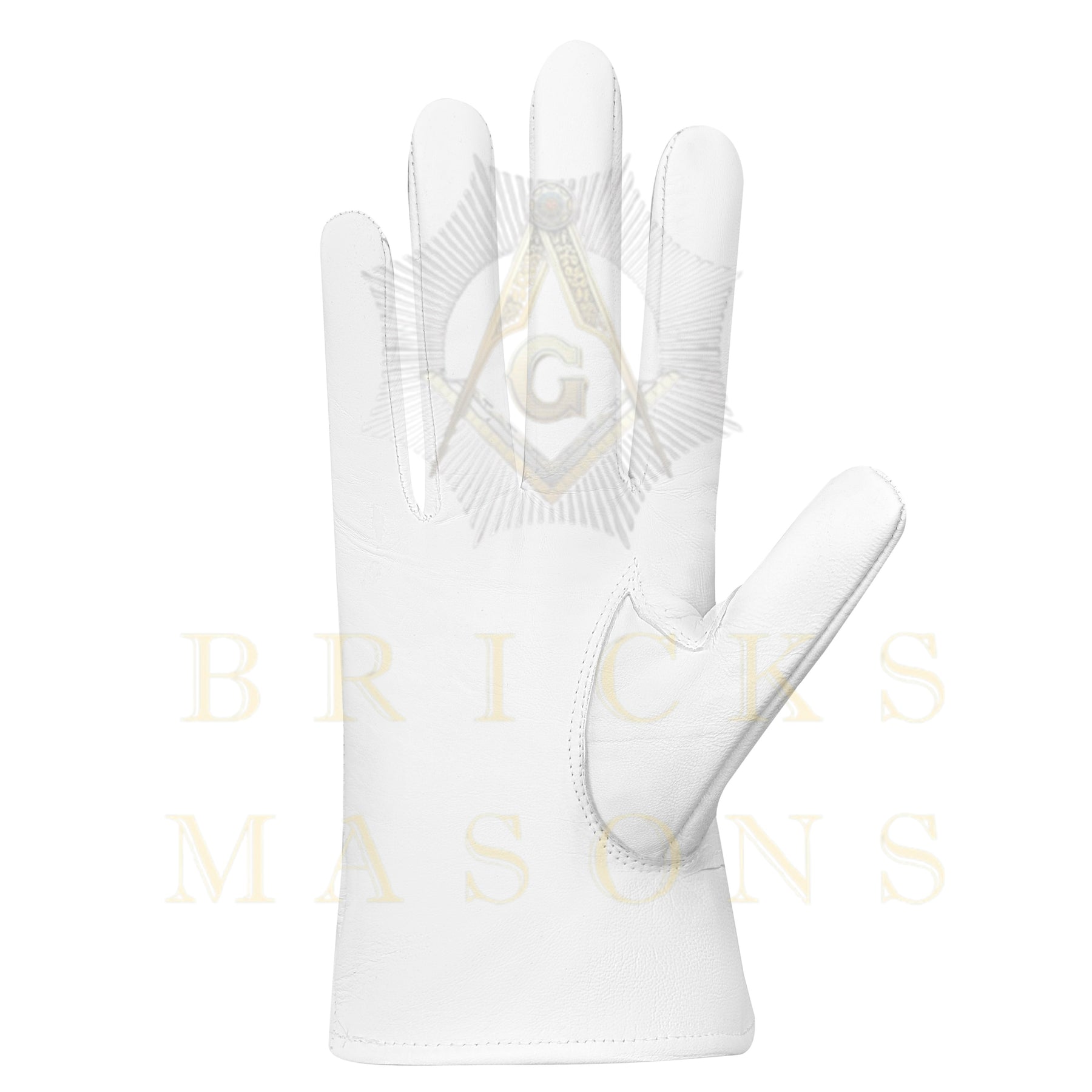 DOI Gloves - White Leather Yellow Patch - Bricks Masons