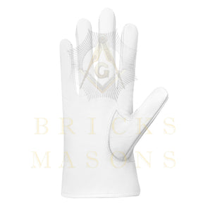 DOI Gloves - White Leather Yellow Patch - Bricks Masons