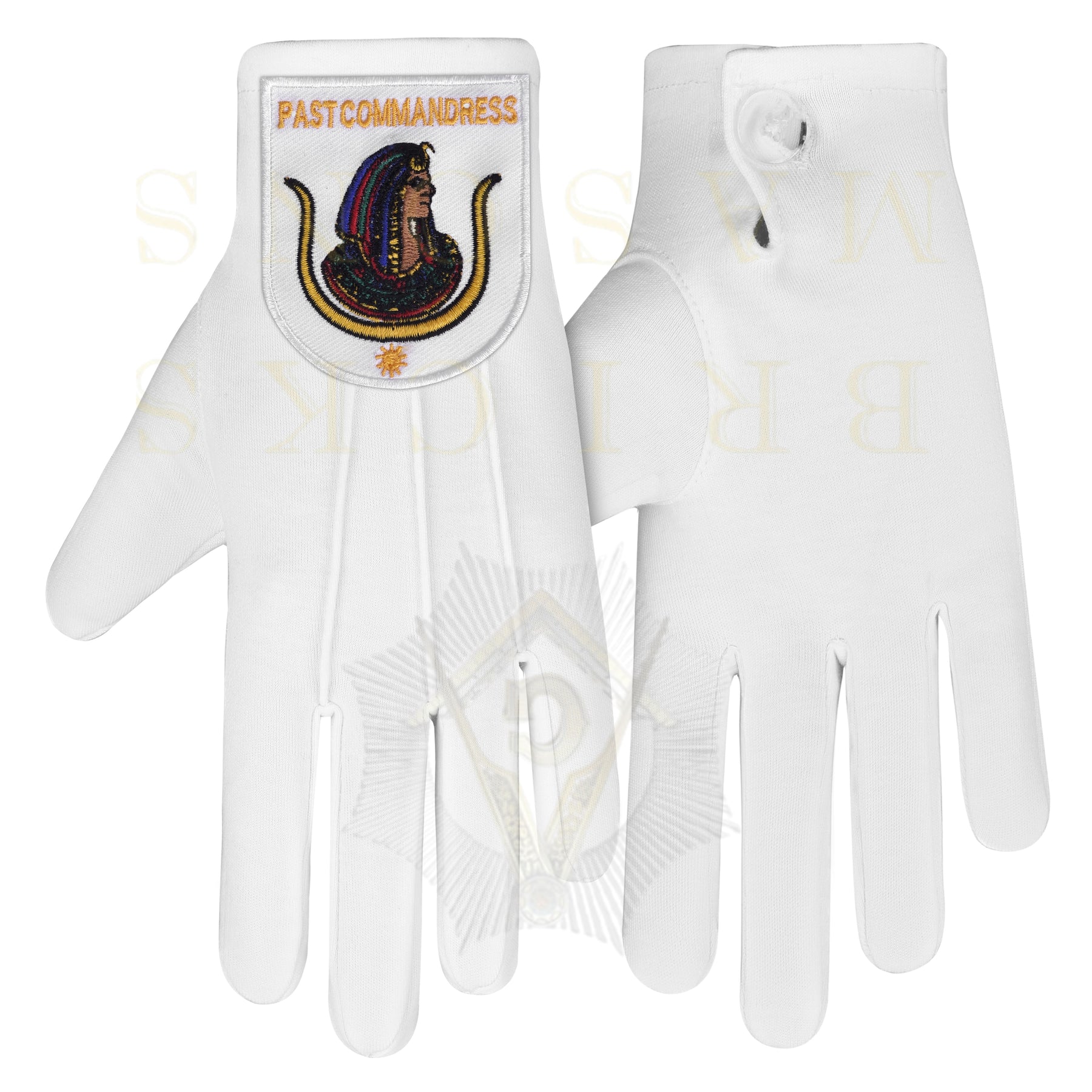 Past Commandress DOI Gloves - White Cotton - Bricks Masons