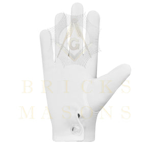 Antlered Guard Elks of the World Gloves - White Cotton - Bricks Masons